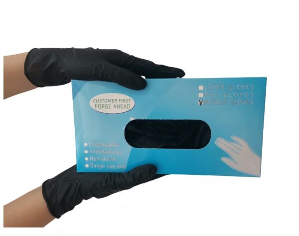 Disposable black nitrile gloves - Image 2