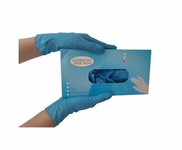 Disposable blue color nitrile gloves - Image 2