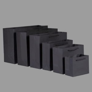 Black color shopping paper bags