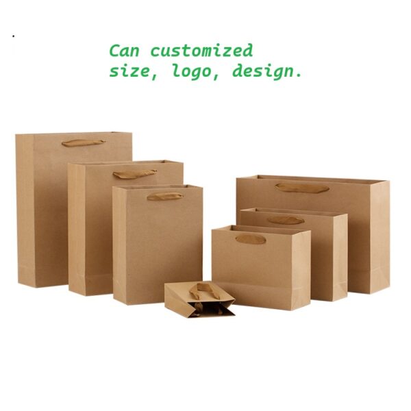 Custom kraft paper shopping bags - Image 2
