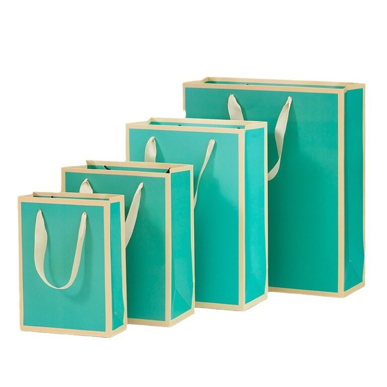 green clolor paper bags for shopping