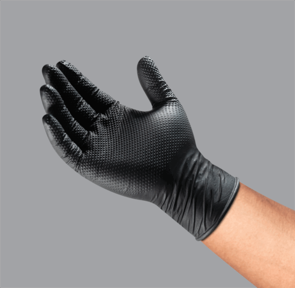 Disposable diamond grip nitrile gloves