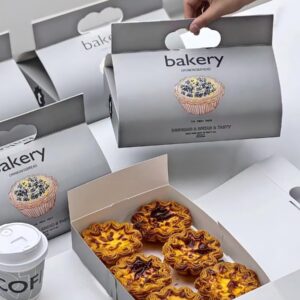 Pastry Paper Box Packaging with Handle